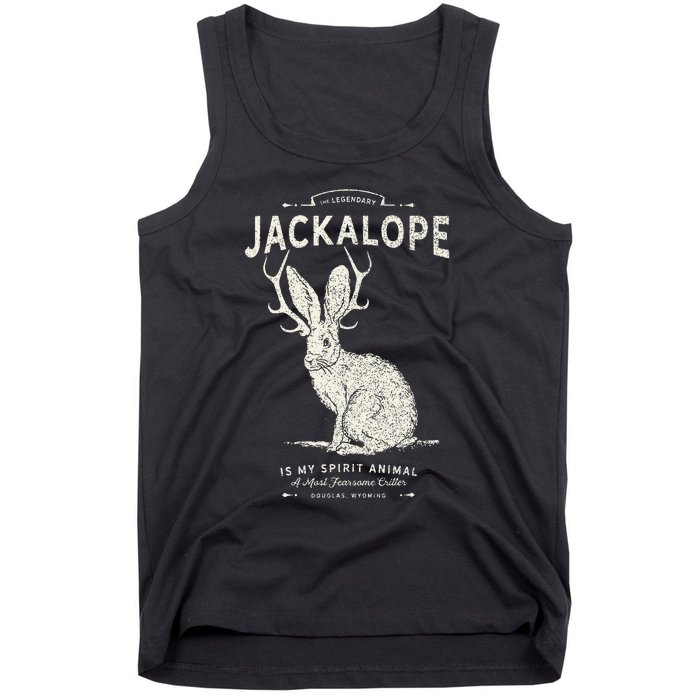 Vintage Jackalope Spirit Animal Mythical Critter Tank Top