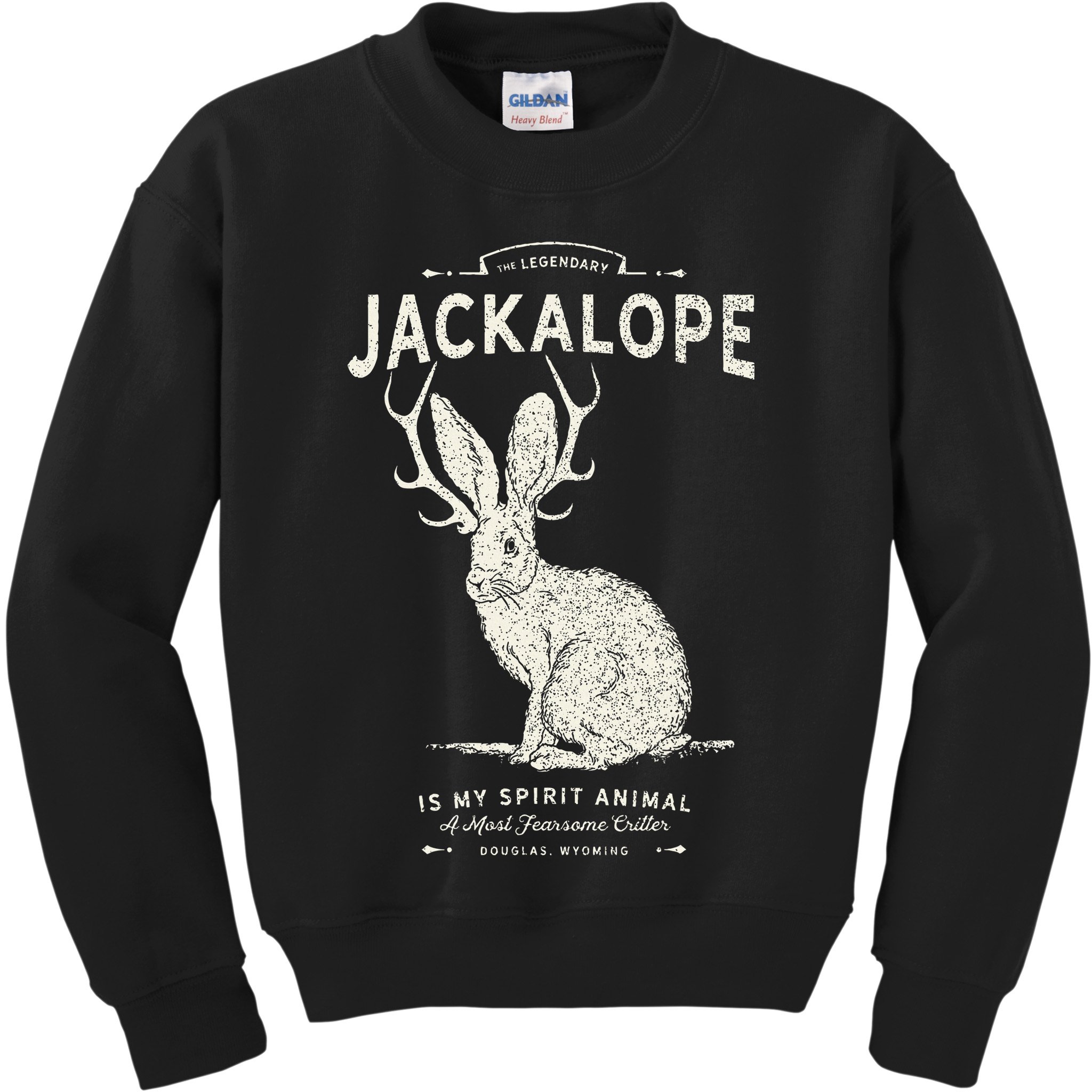 Vintage Jackalope Spirit Animal Mythical Critter Kids Sweatshirt