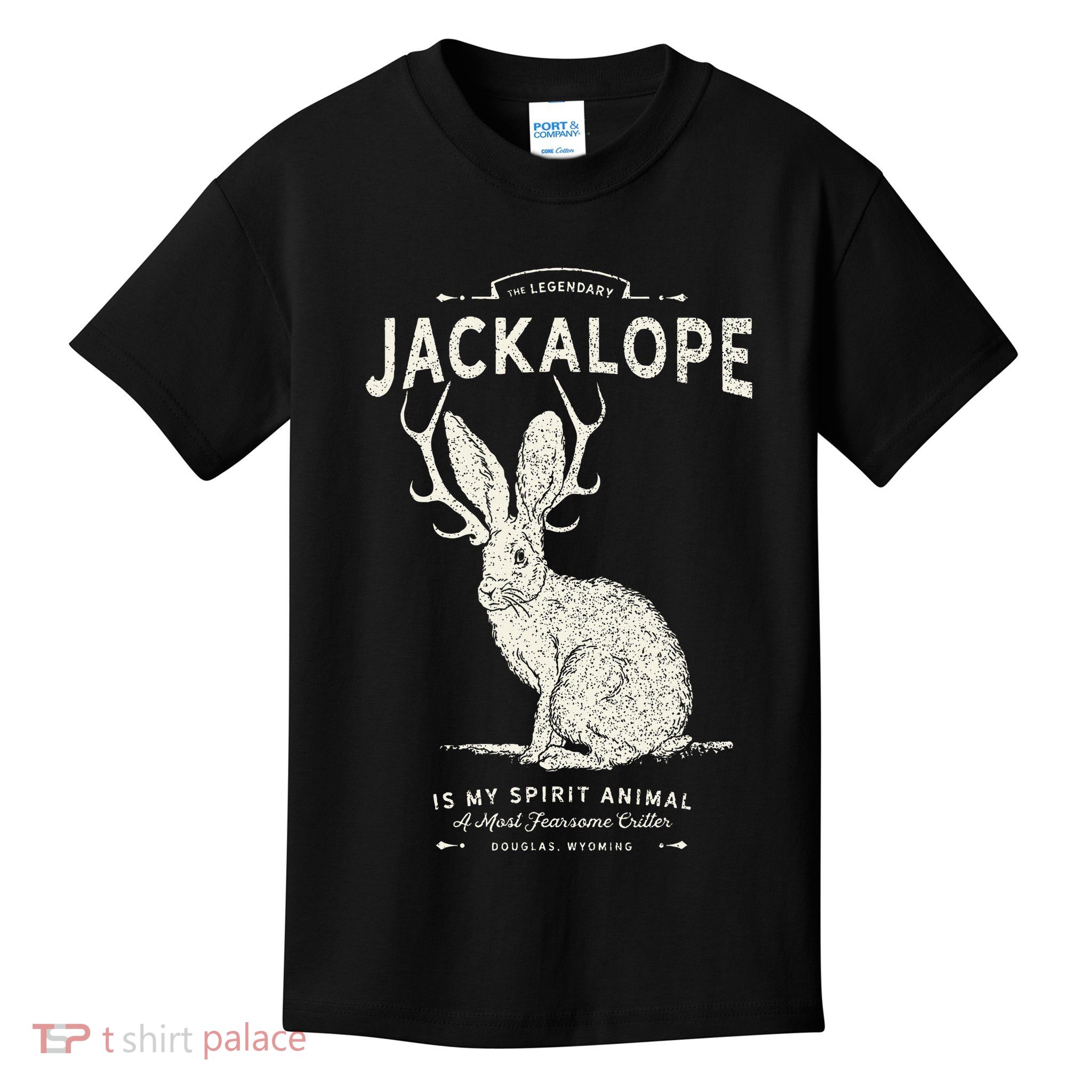 Vintage Jackalope Spirit Animal Mythical Critter Kids T-Shirt