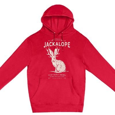 Vintage Jackalope Spirit Animal Mythical Critter Premium Pullover Hoodie