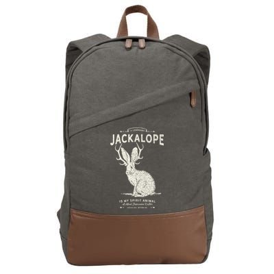 Vintage Jackalope Spirit Animal Mythical Critter Cotton Canvas Backpack