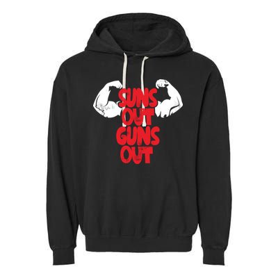 Vintage Jump Street Suns Out Guns Out Pattern Garment-Dyed Fleece Hoodie
