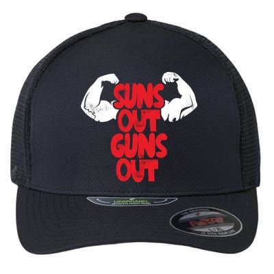 Vintage Jump Street Suns Out Guns Out Pattern Flexfit Unipanel Trucker Cap