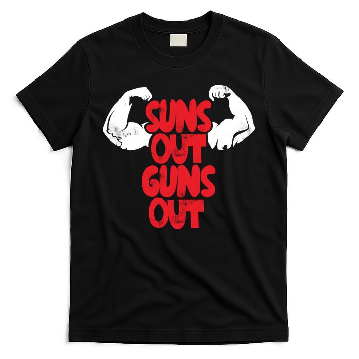 Vintage Jump Street Suns Out Guns Out Pattern T-Shirt