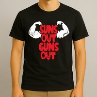 Vintage Jump Street Suns Out Guns Out Pattern T-Shirt