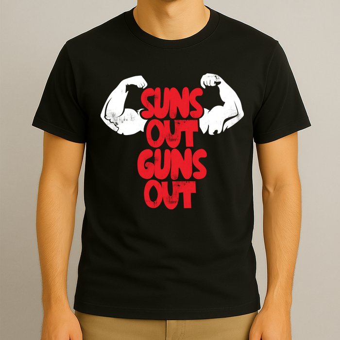 Vintage Jump Street Suns Out Guns Out Pattern T-Shirt
