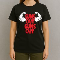 Vintage Jump Street Suns Out Guns Out Pattern T-Shirt