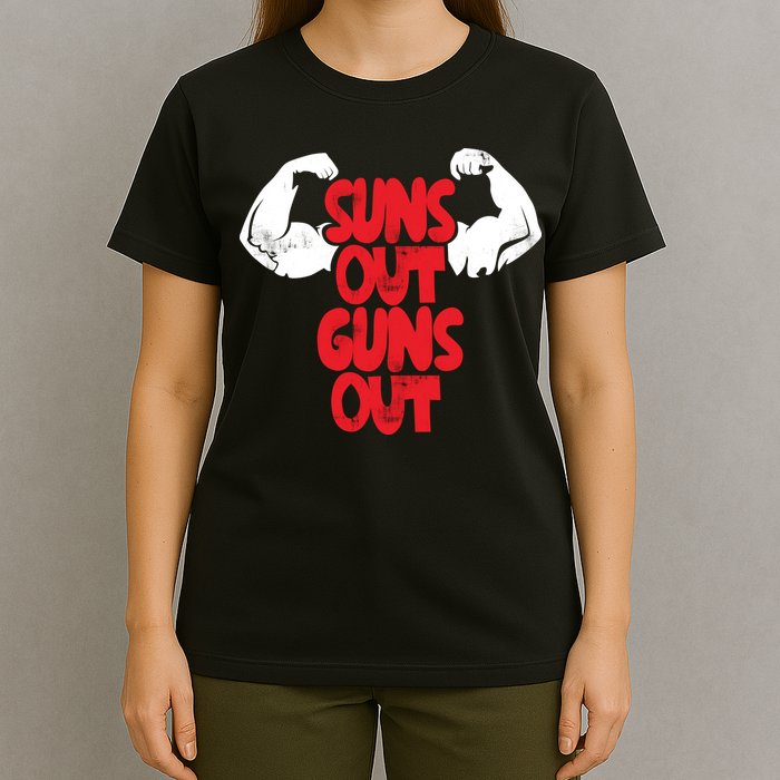 Vintage Jump Street Suns Out Guns Out Pattern T-Shirt