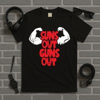 Vintage Jump Street Suns Out Guns Out Pattern T-Shirt