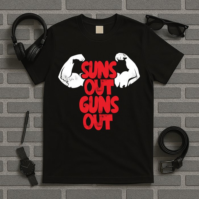 Vintage Jump Street Suns Out Guns Out Pattern T-Shirt