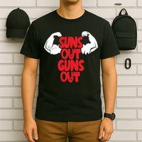 Vintage Jump Street Suns Out Guns Out Pattern T-Shirt