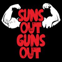 Vintage Jump Street Suns Out Guns Out Pattern T-Shirt