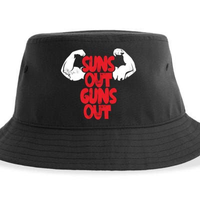 Vintage Jump Street Suns Out Guns Out Pattern Sustainable Bucket Hat