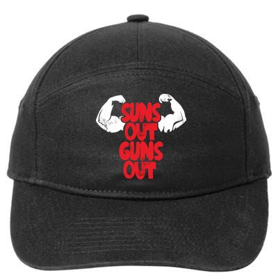 Vintage Jump Street Suns Out Guns Out Pattern 7-Panel Snapback Hat