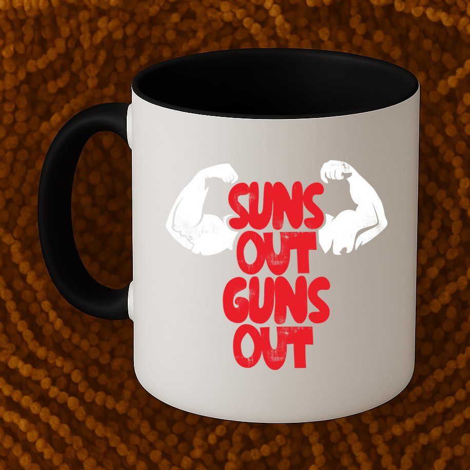 Vintage Jump Street Suns Out Guns Out Pattern Mug