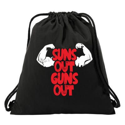 Vintage Jump Street Suns Out Guns Out Pattern Drawstring Bag