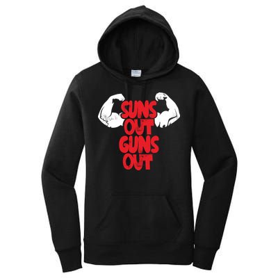 Vintage Jump Street Suns Out Guns Out Pattern Women's Pullover Hoodie