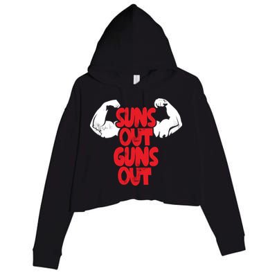 Vintage Jump Street Suns Out Guns Out Pattern Crop Fleece Hoodie