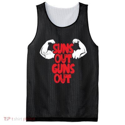 Vintage Jump Street Suns Out Guns Out Pattern Mesh Reversible Basketball Jersey Tank