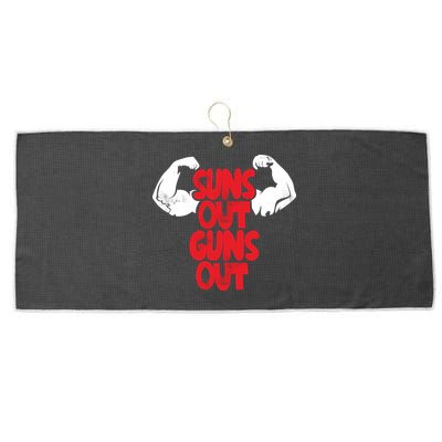 Vintage Jump Street Suns Out Guns Out Pattern Large Microfiber Waffle Golf Towel