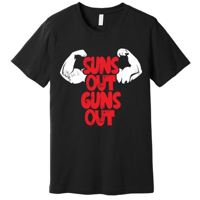 Vintage Jump Street Suns Out Guns Out Pattern Premium T-Shirt