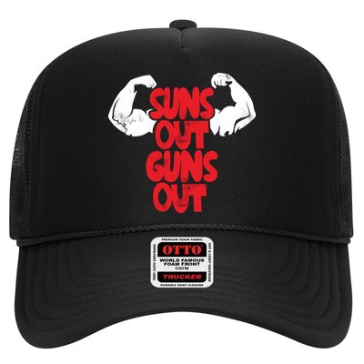 Vintage Jump Street Suns Out Guns Out Pattern Trucker Hat