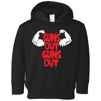Vintage Jump Street Suns Out Guns Out Pattern Toddler Hoodie