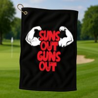 Vintage Jump Street Suns Out Guns Out Pattern Golf Towel