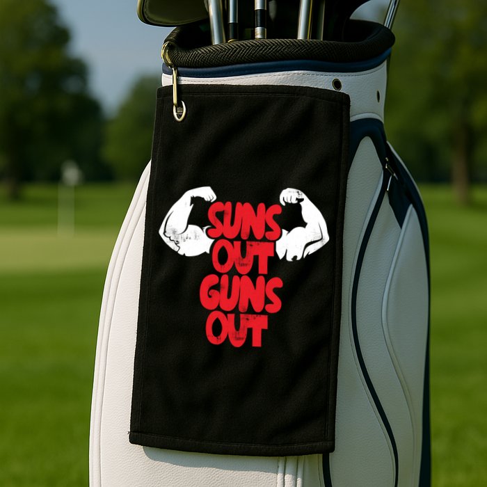 Vintage Jump Street Suns Out Guns Out Pattern Golf Towel