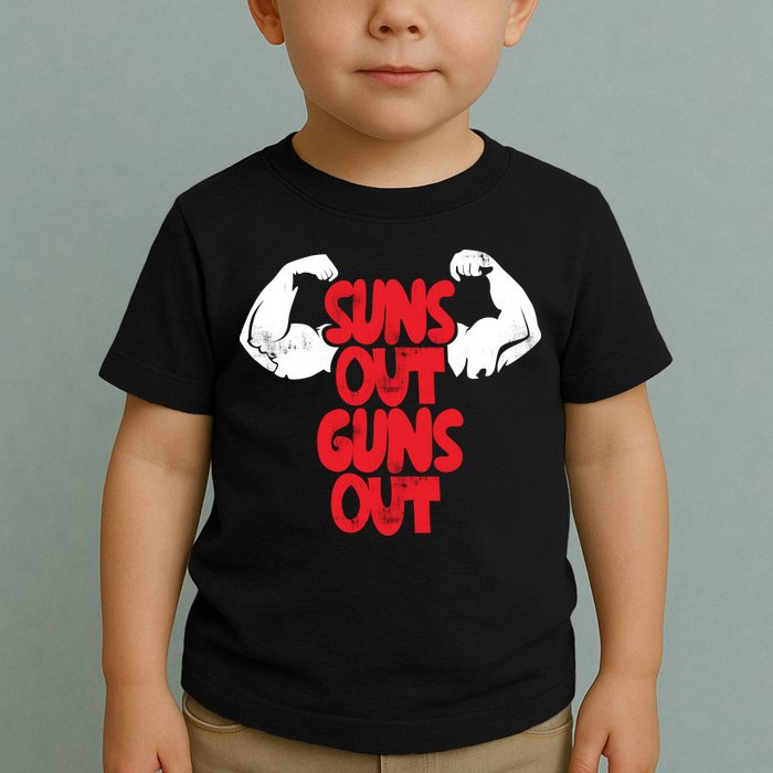 Vintage Jump Street Suns Out Guns Out Pattern Toddler T-Shirt
