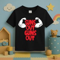 Vintage Jump Street Suns Out Guns Out Pattern Toddler T-Shirt