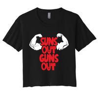 Vintage Jump Street Suns Out Guns Out Pattern Crop Top
