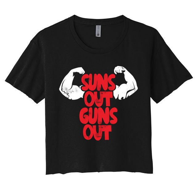 Vintage Jump Street Suns Out Guns Out Pattern Crop Top