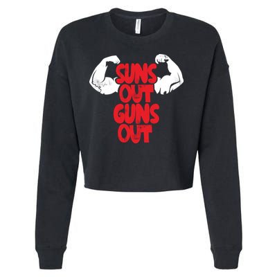 Vintage Jump Street Suns Out Guns Out Pattern Cropped Pullover Crew