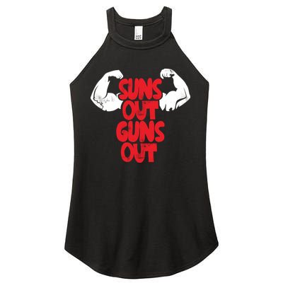 Vintage Jump Street Suns Out Guns Out Pattern Women's Perfect Tri Rocker Tank