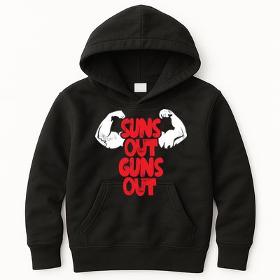 Vintage Jump Street Suns Out Guns Out Pattern Kids Hoodie