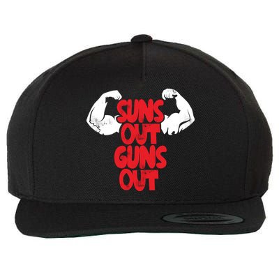 Vintage Jump Street Suns Out Guns Out Pattern Wool Snapback Cap