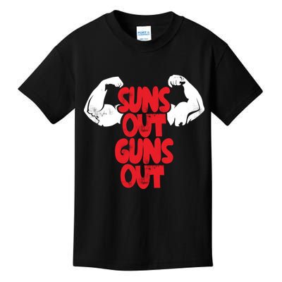 Vintage Jump Street Suns Out Guns Out Pattern Kids T-Shirt