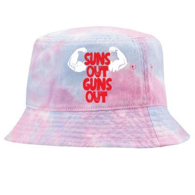 Vintage Jump Street Suns Out Guns Out Pattern Tie-Dyed Bucket Hat