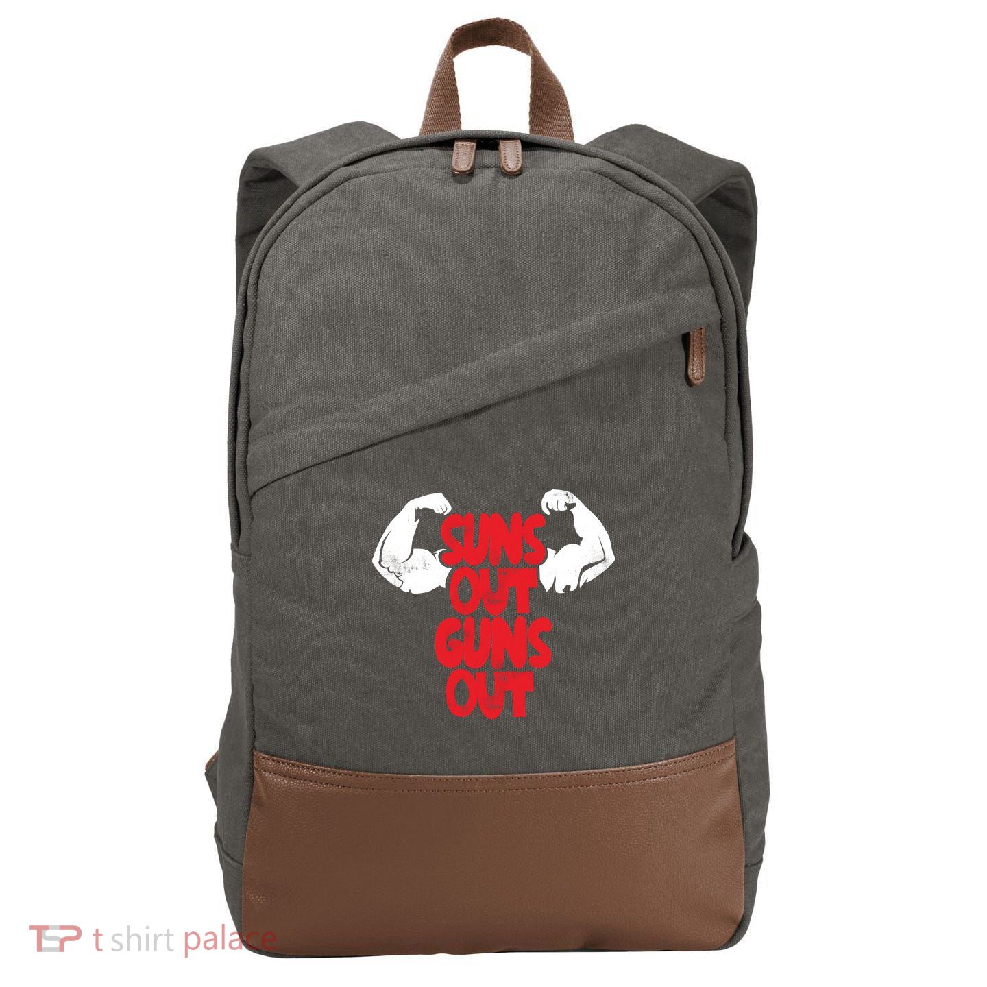 Vintage Jump Street Suns Out Guns Out Pattern Cotton Canvas Backpack