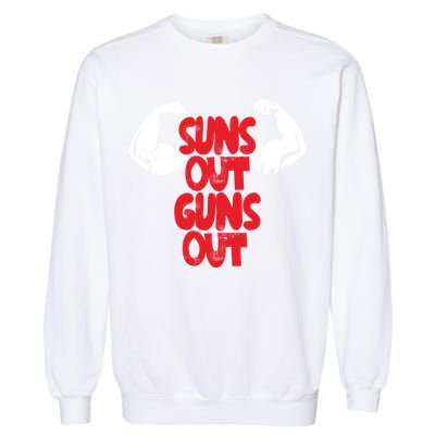 Vintage Jump Street Suns Out Guns Out Pattern Garment-Dyed Sweatshirt