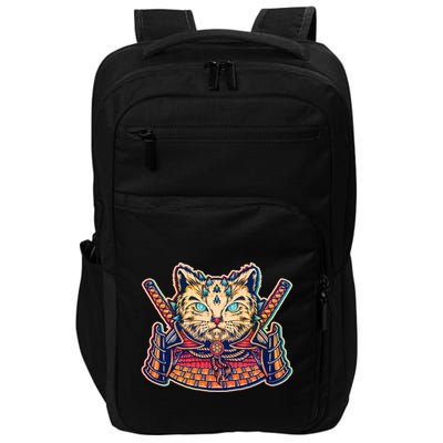 Vintage Japanese Samurai Warrior Cat Impact Tech Backpack