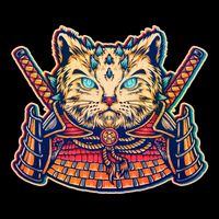 Vintage Japanese Samurai Warrior Cat Backpack
