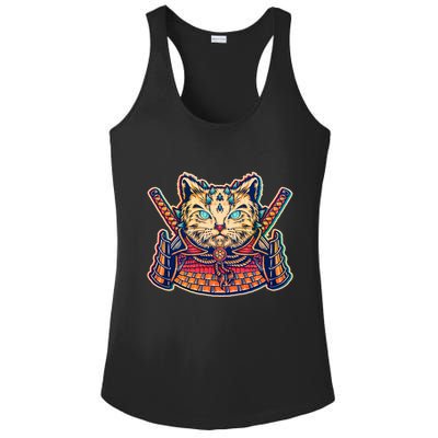 Vintage Japanese Samurai Warrior Cat Ladies PosiCharge Competitor Racerback Tank
