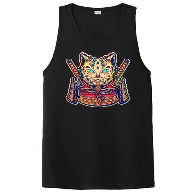 Vintage Japanese Samurai Warrior Cat PosiCharge Competitor Tank