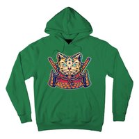 Vintage Japanese Samurai Warrior Cat Hoodie