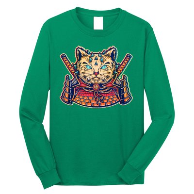 Vintage Japanese Samurai Warrior Cat Long Sleeve Shirt