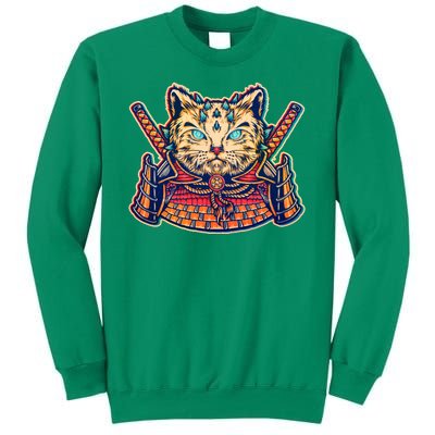 Vintage Japanese Samurai Warrior Cat Sweatshirt