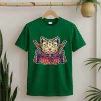 Vintage Japanese Samurai Warrior Cat T-Shirt