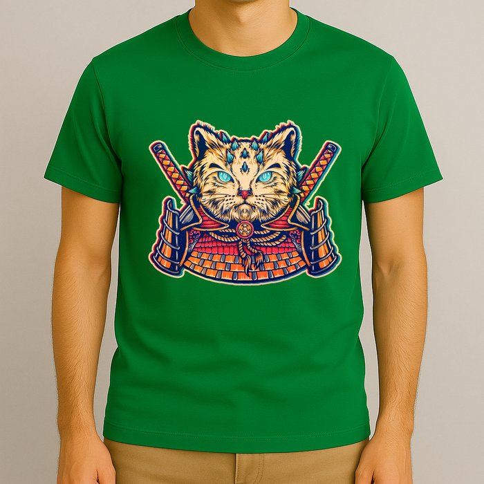 Vintage Japanese Samurai Warrior Cat T-Shirt